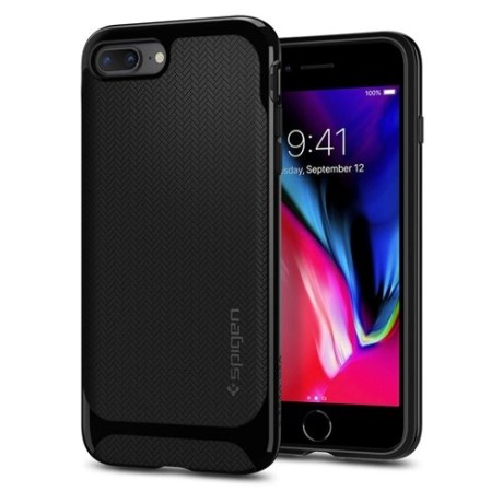 Spigen Neo Hybrid Herringbone хибриден кейс с най-висока степен на защита за iPhone 7/8 Plus, Shiny Black