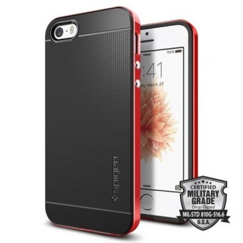 Spigen Neo Hybrid хибриден кейс с най-висока степен на защита за iPhone 5s/SE, Dante Red