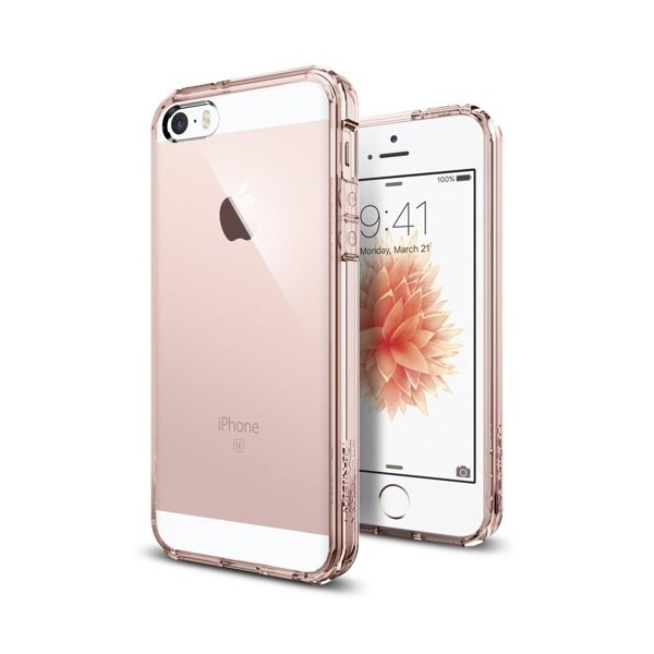 Spigen Ultra Hybrid хибриден кейс с най-висока степен на защита за iPhone 5s/SE, Rose Crystal
