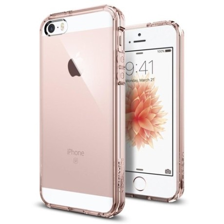 Spigen Ultra Hybrid хибриден кейс с най-висока степен на защита за iPhone 5s/SE, Rose Crystal