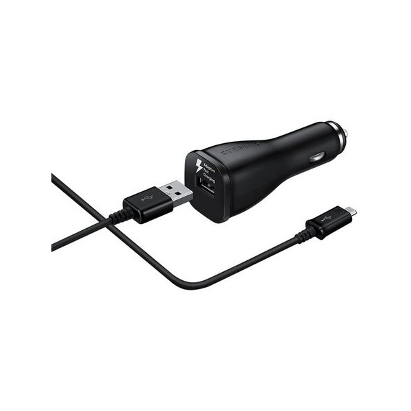 Зарядно устройство за кола Samsung EP-LN915UBEGWW, USB-Micro USB, Черно