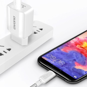 Зарядно устройство Dudao Premium A2EU 2x USB / 5V/2.4A + USB Type C Кабел, Бял