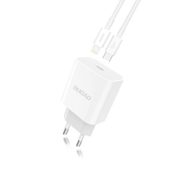 Зарядно Dudao A8EU Quick Charger USB Type C 18W + PD Lightning, Бял