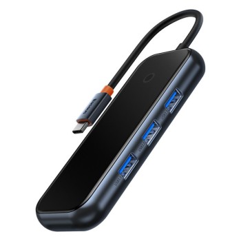 Хъб Baseus AcmeJoy Hub, 4 Port, USB-C към 1x USB-C, 4x USB-A 3.0, Dark Gray