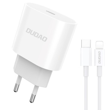 Зарядно Dudao A8SEU USB-C Charger, 20W, PD Кабел, White