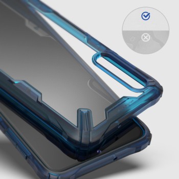 Удароустойчив хибриден кейс Ringke Fusion X за Samsung Galaxy A70, Син