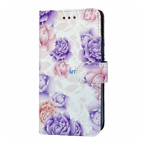 Калъф fixGuard Mood Wallet за Samsung Galaxy A54 5G, Purple flower