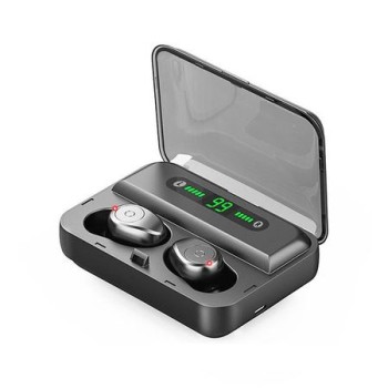 Premium Безжични слушалки FENiX® BUG F9, Wireless BT V5.0, Waterproof/ Sweatproof, 1200mAh, Noise Canceling,Черен