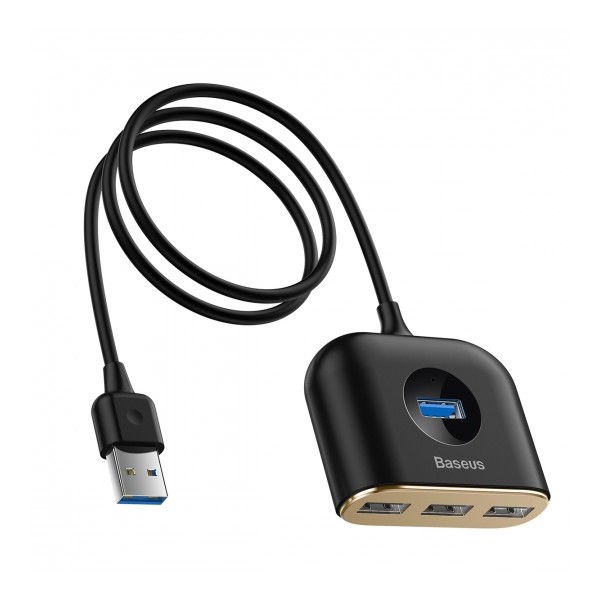 Hub BASEUS SQUARE ADAPTER USB TO USB 4IN1 1М,Черен