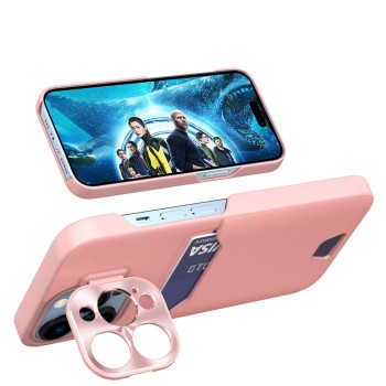 Калъф fixGuard Leather Stand за iPhone 14 Pro, Pink