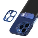 Калъф fixGuard Leather Stand за iPhone 14 Pro, Blue