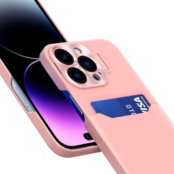 Калъф fixGuard Leather Stand за iPhone 14 Pro Max, Pink