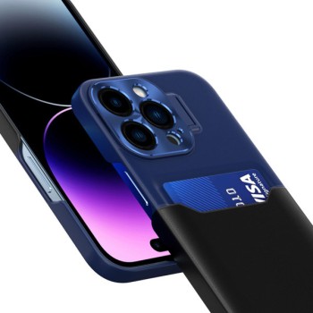 Калъф fixGuard Leather Stand за iPhone 14 Pro Max, Blue
