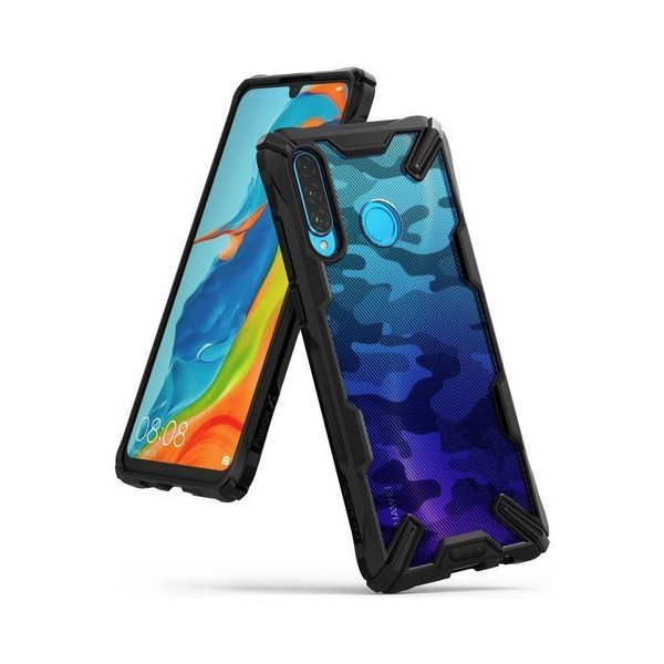 Удароустойчив хибриден кейс Ringke Fusion X за Huawei P30 Lite Camo Black