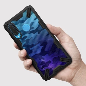 Удароустойчив хибриден кейс Ringke Fusion X за Huawei P30 Lite Camo Black