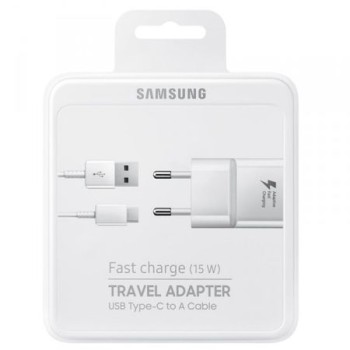 Зарядно Samsung (EP-TA20E) Adaptive Fast Charge + USB Type-C, Блистер, Бял