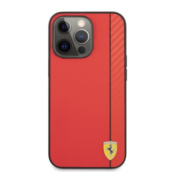 Калъф Ferrari On Track Carbon Stripe за iPhone 13 Pro Max, FESAXHCP13XRE, Red