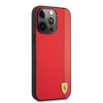 Калъф Ferrari On Track Carbon Stripe за iPhone 13 Pro, FESAXHCP13LRE, Red