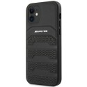 Калъф AMG Leather Debossed Lines за iPhone 12 Mini, AMHCP12SGSEBK, Black