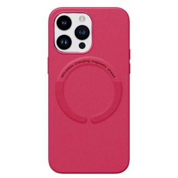 Калъф fixGuard MagSafe Premium Leather за iPhone 14 Plus, Pink