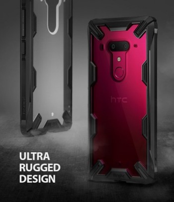 Удароустойчив хибриден кейс Ringke Fusion X за HTC U12 Plus, Черен
