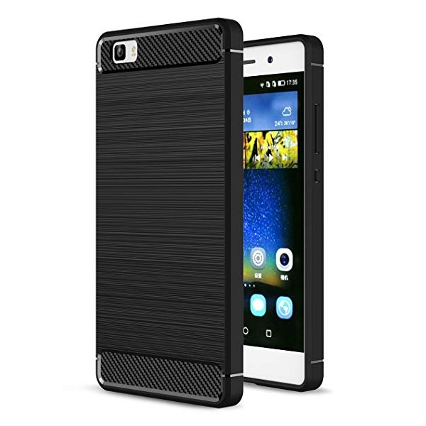 Силиконов калъф Flexible Carbon за Huawei P8 Lite, Черен