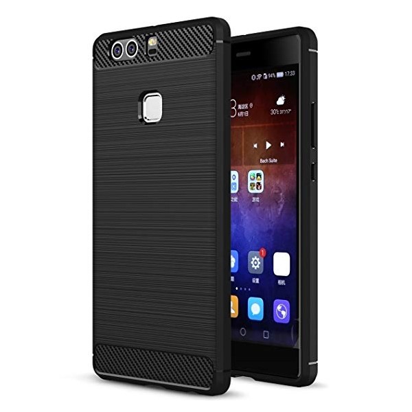 Силиконов калъф Flexible Carbon за Huawei P9 Lite, Черен