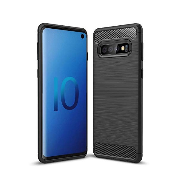 Силиконов калъф Flexible Carbon за Samsung Galaxy S10 Plus Черен