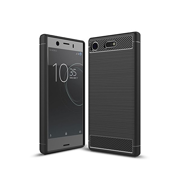 Силиконов калъф Flexible Carbon за Sony Xperia XZ1 Compact Черен