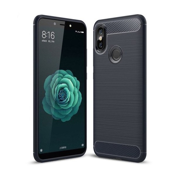 Силиконов калъф Flexible Carbon за Xiaomi Mi A2 / Mi 6X Син