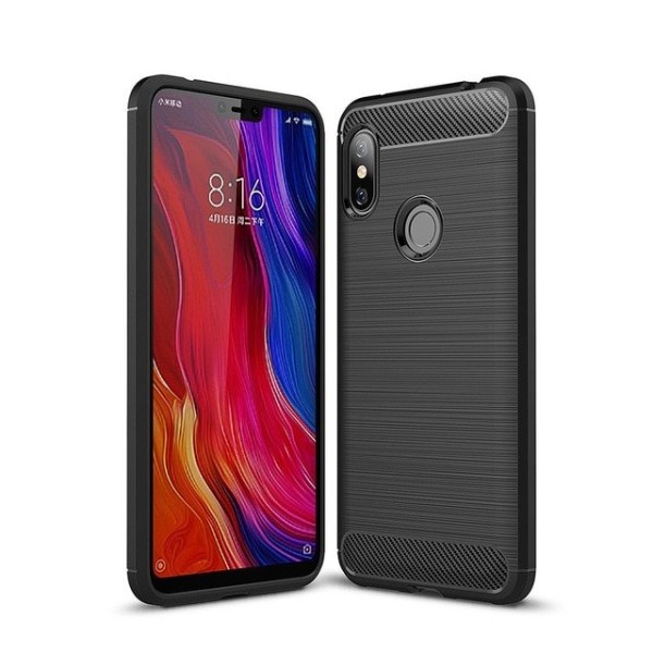 Силиконов калъф Flexible Carbon за Xiaomi Redmi Note 6 Pro, Черен