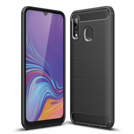 Силиконов калъф Flexible Carbon за Samsung Galaxy A30 Черен