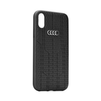 Carbon Leather Case AUDI за iPhone X / Xs, Черен
