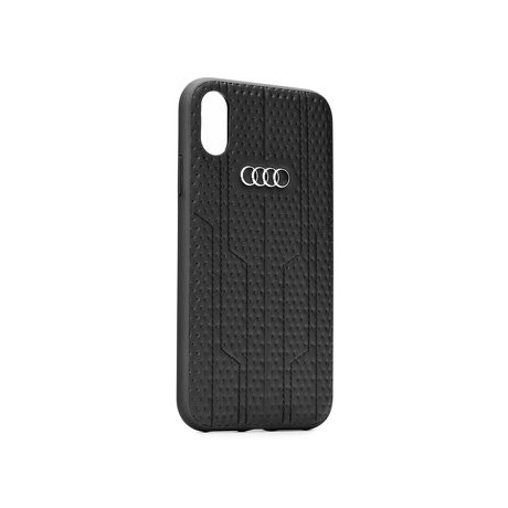 Carbon Leather Case AUDI за iPhone X / Xs, Черен