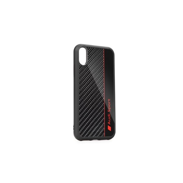Carbon Fibre Case AUDI за iPhone Xs Max, Черен
