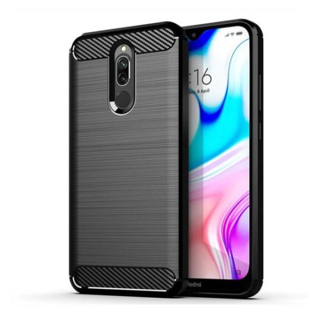 Силиконов калъф Flexible Carbon за Xiaomi Redmi 8, Черен