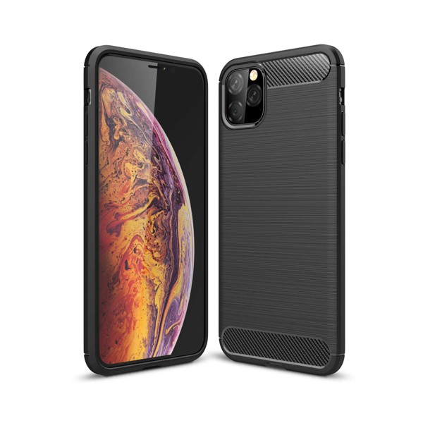 Силиконов калъф Flexible Carbon за iPhone 11 Pro, Черен