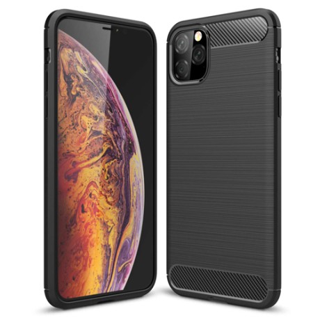 Силиконов калъф Flexible Carbon за iPhone 11 Pro, Черен