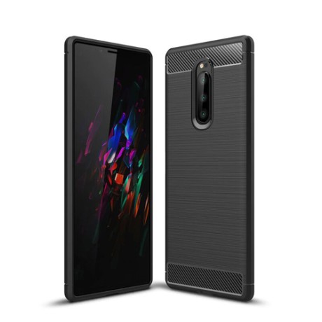 Силиконов калъф Flexible Carbon за Sony Xperia 1 Черен