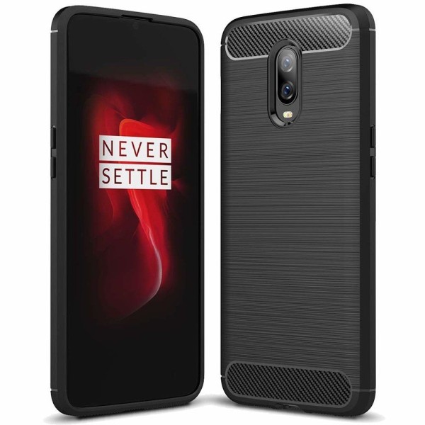 Силиконов калъф Flexible Carbon за OnePlus 6T , Черен