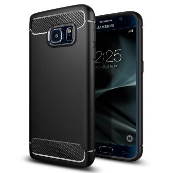 Силиконов калъф Flexible Carbon за Samsung Galaxy S7 , Черен
