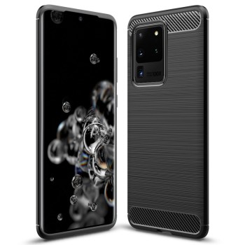 Силиконов калъф Flexible Carbon за Samsung Galaxy S20 ULTRA , Черен