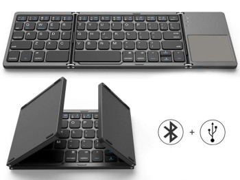 Wireless Bluetooth клавиатура fixGuard, foldable 2, Windows / iOs / Android, Black