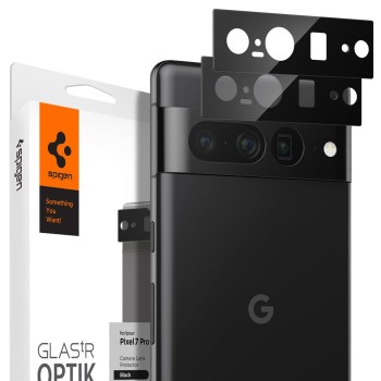 Стъклен Протектор за камера Spigen Optik.TR ”Ez Fit” 2-Pack за Google Pixel 7 Pro, Black