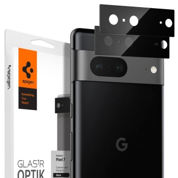 Стъклен Протектор за камера Spigen Optik.TR ”Ez Fit” 2-Pack за Google Pixel 7, Black