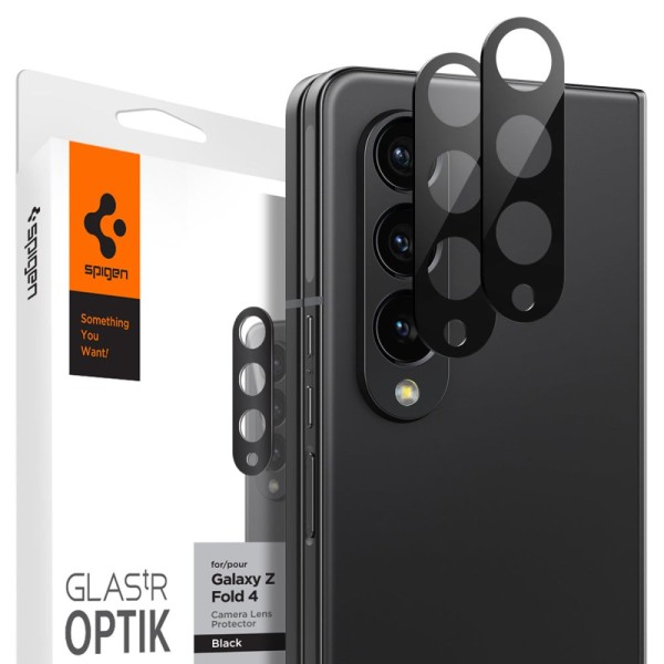 Стъклен Протектор за камера Spigen Optik.TR ”Ez Fit” 2-Pack за Samsung Galaxy Z Fold 4, Black